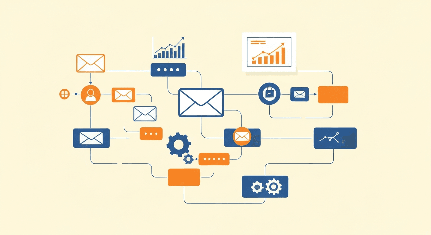 A dashboard showing automated marketing workflows and campaign performance metrics
